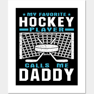 My Favorite Hockey Player Daddy Parent Text Posters and Art